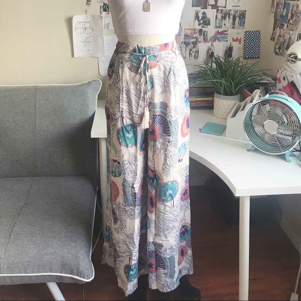 Tassel trim  wide pants